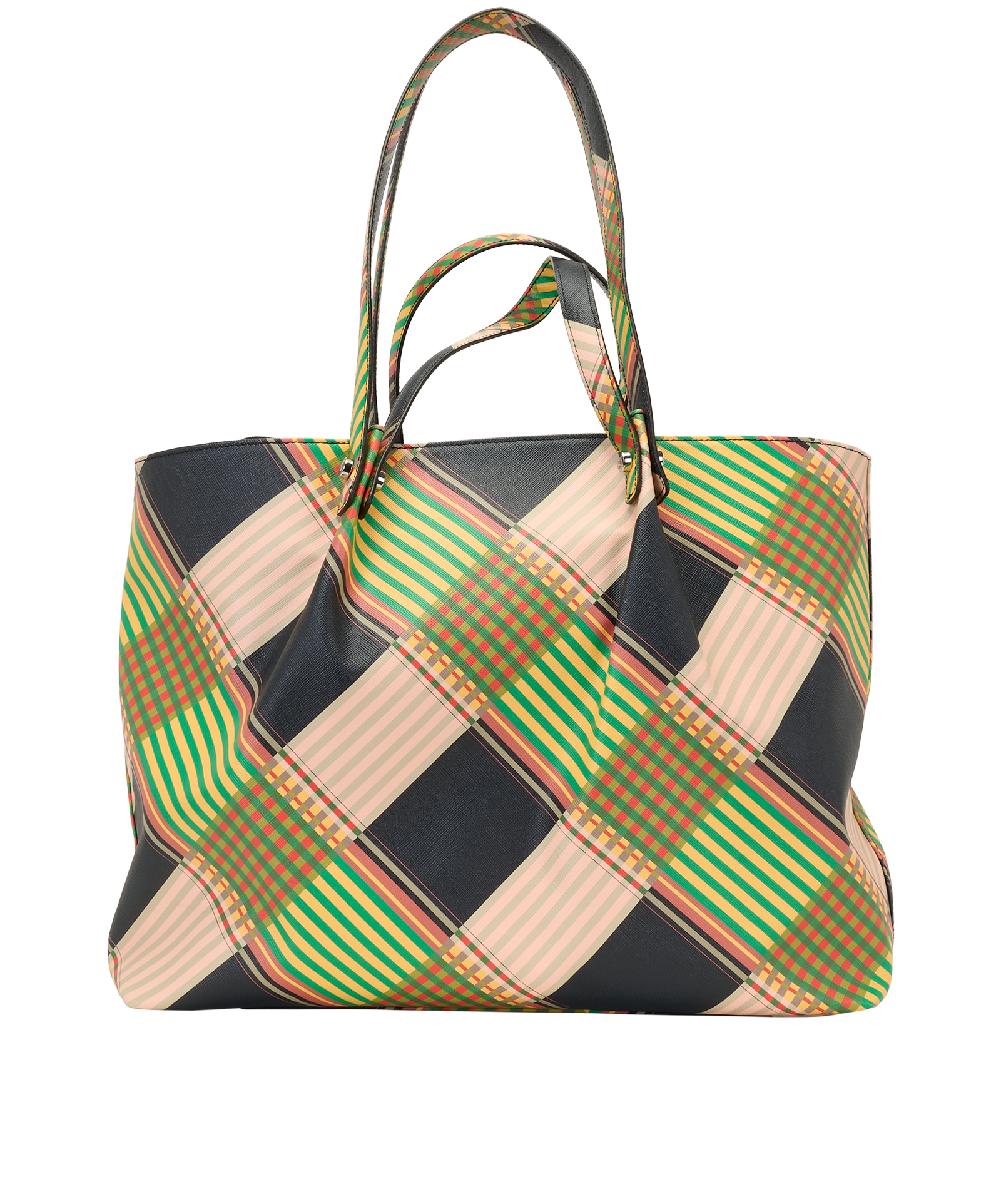 Tina tote, &pound;295, Handbags, Black/Green/Red/Yellow, Canvas, Back view